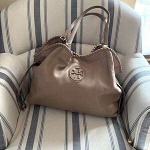 Tory Burch Slouchy Whipstitch Leather Tote